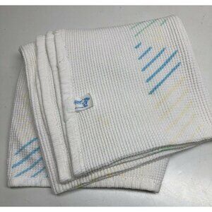 Vintage JE Morgan Cozy Thermal Baby Blanket White Teddy Bears